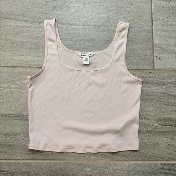 Athleta Pink Ribbed Tank Top - Picture 1 of 4